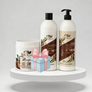 🧴 Shampoing + Après Shampoing + Masque + cadeau (زيت الارغان)